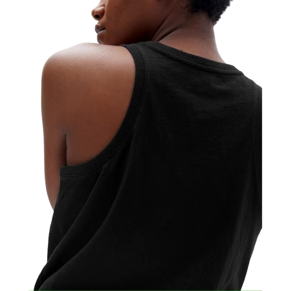 Everlane Tank Top Womens Large Black The Re Cotton Racerback Sleeveless Scoop - Picture 11 of 11